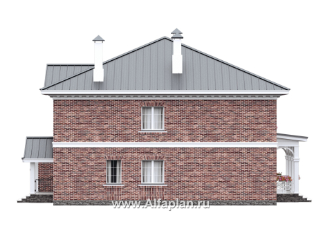 Проекты домов Альфаплан - "Октоберфест" - проект дома в немецком стиле, баварская кладка - превью фасада №2