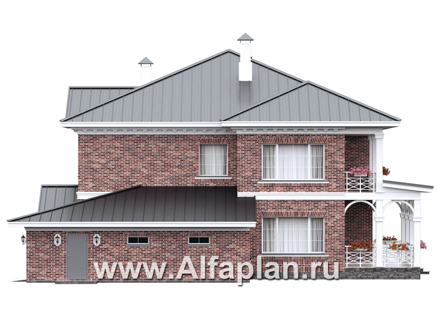 Проекты домов Альфаплан - "Октоберфест" - проект дома в немецком стиле, баварская кладка - изображение фасада №2
