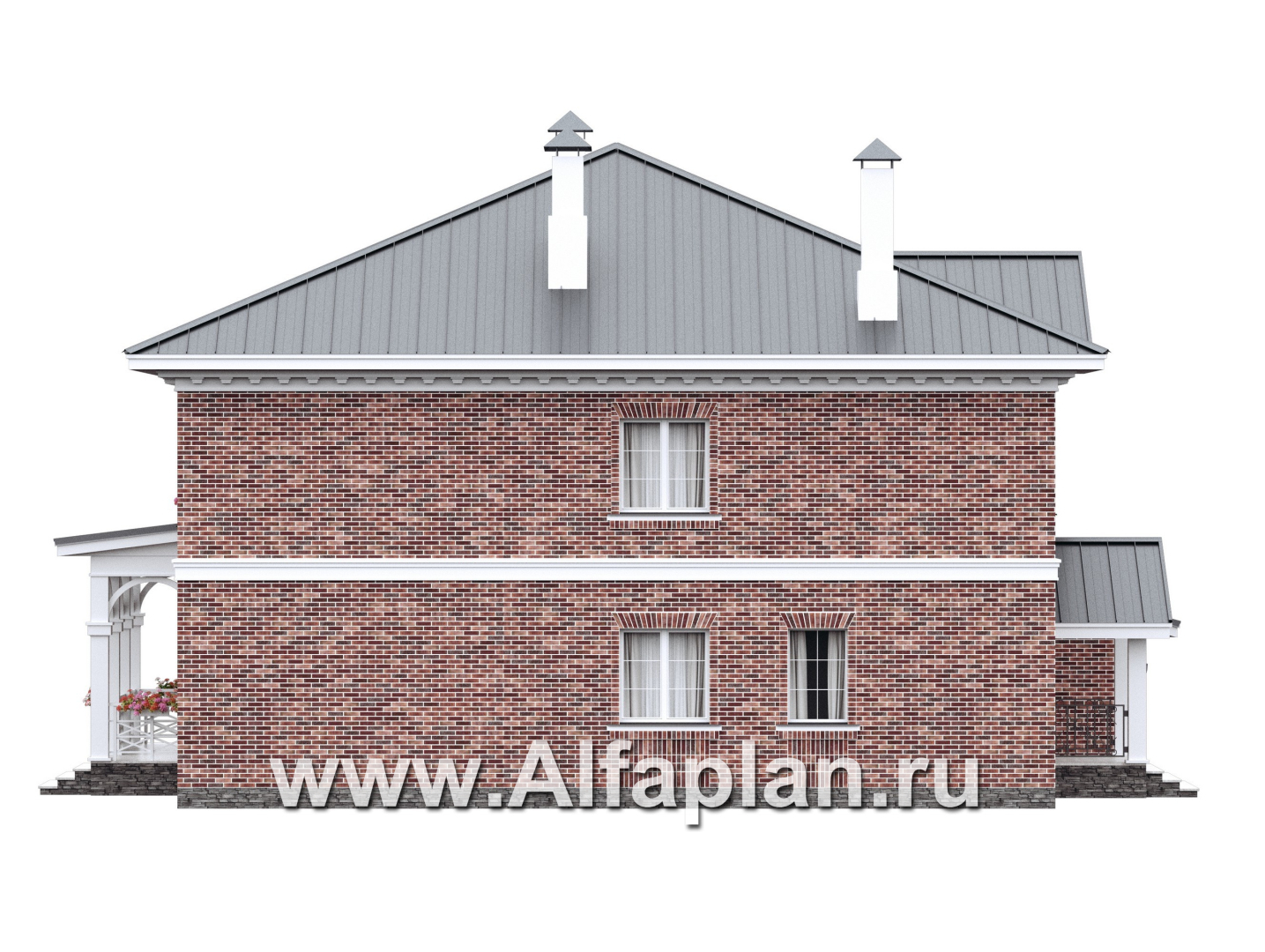 Проекты домов Альфаплан - "Октоберфест" - проект дома в немецком стиле, баварская кладка - изображение фасада №3