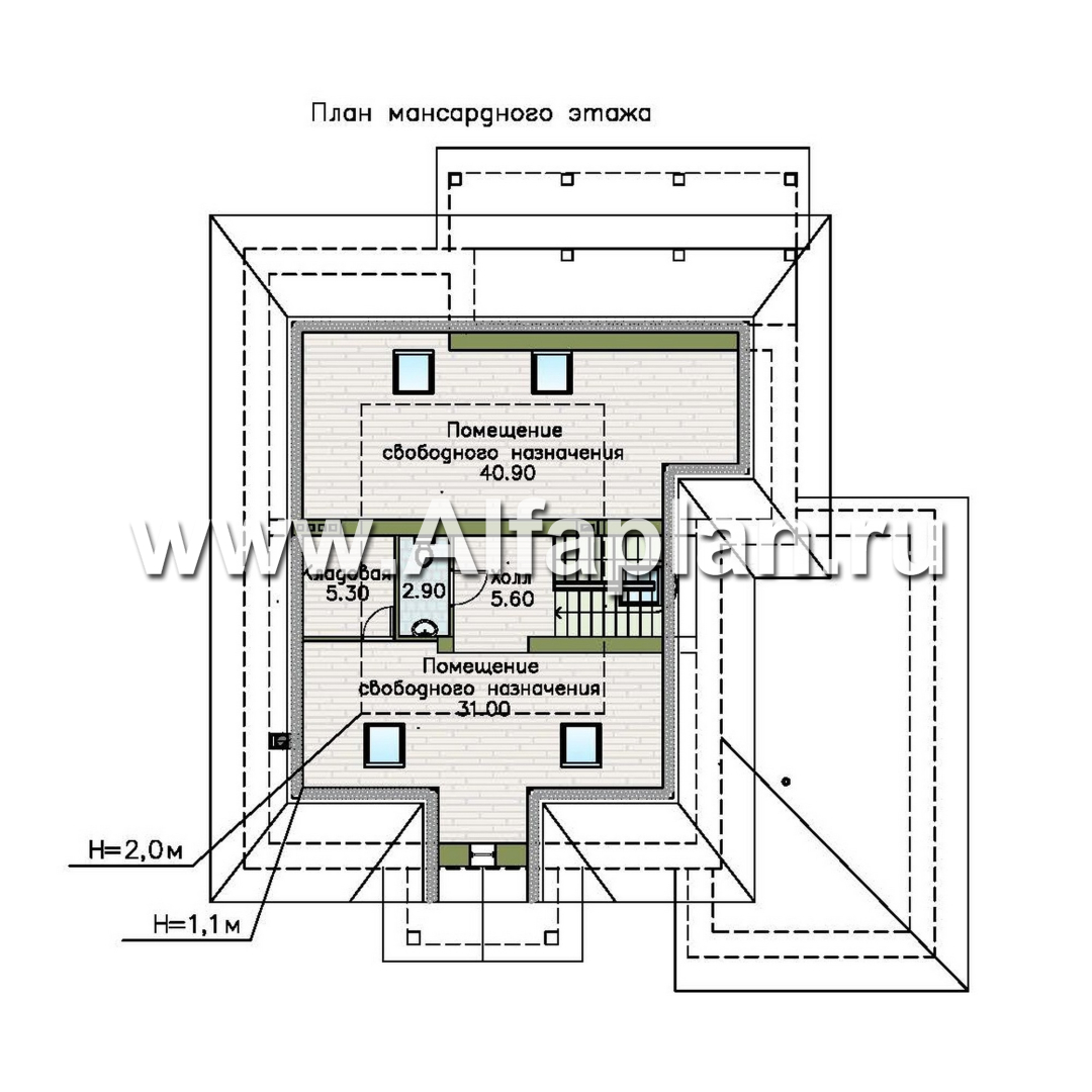 Проекты домов Альфаплан - "Октоберфест" - проект дома в немецком стиле, баварская кладка - план проекта №3