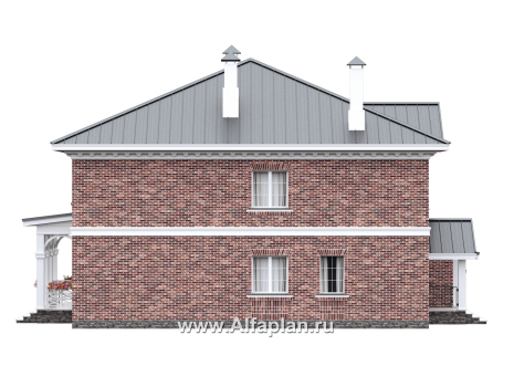 Проекты домов Альфаплан - "Октоберфест" - проект дома в немецком стиле, баварская кладка - превью фасада №3