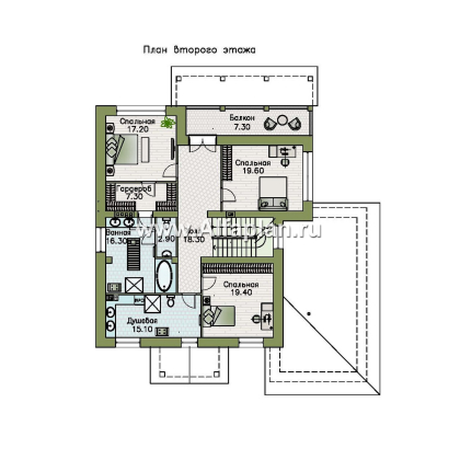 Проекты домов Альфаплан - "Октоберфест" - проект дома в немецком стиле, баварская кладка - превью плана проекта №2
