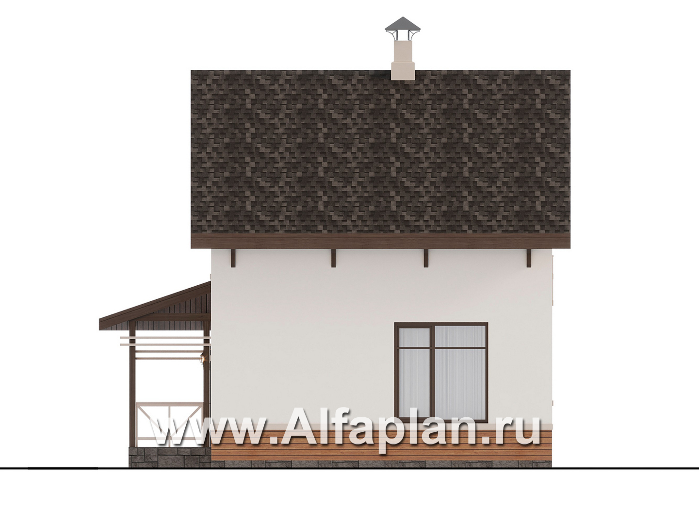 Проекты домов Альфаплан - "Джокер" - проект каркасного, компактного и комфортного дома - изображение фасада №2
