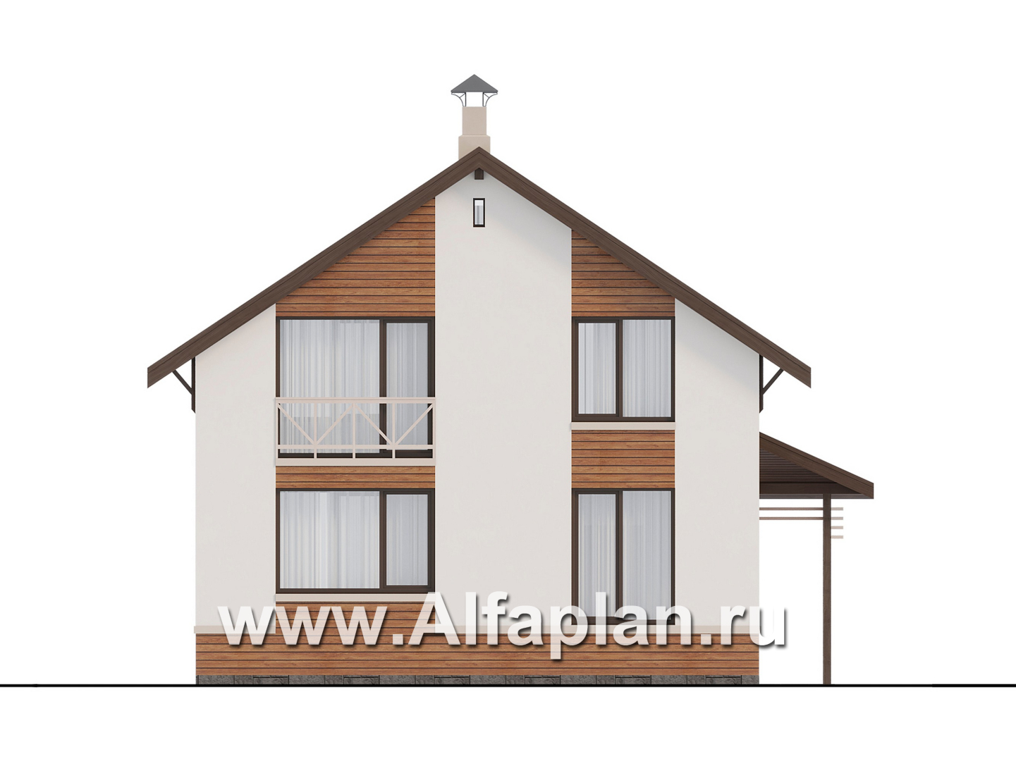 Проекты домов Альфаплан - "Джокер" - проект каркасного, компактного и комфортного дома - изображение фасада №4