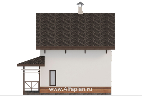 Проекты домов Альфаплан - "Джокер" - проект каркасного, компактного и комфортного дома - превью фасада №2