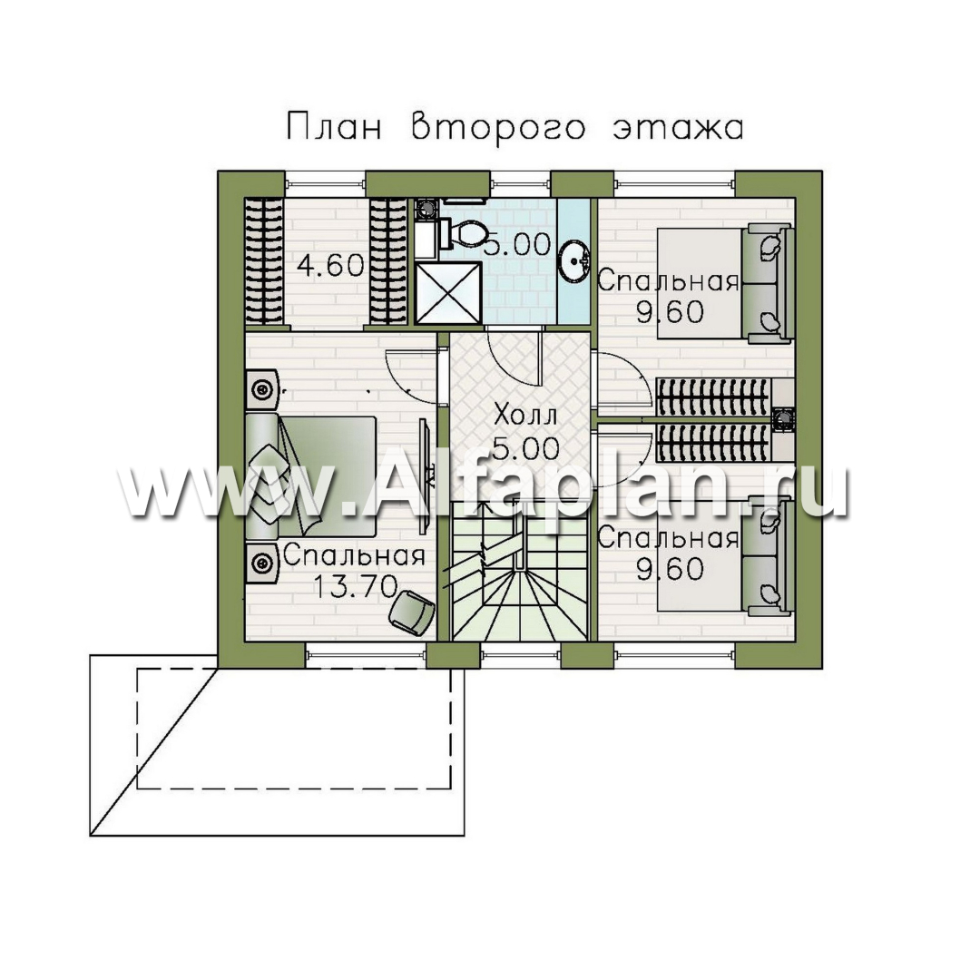 Проекты домов Альфаплан - "Джекпот" - проект каркасного дома, строить быстро, жить - комфортно - план проекта №2