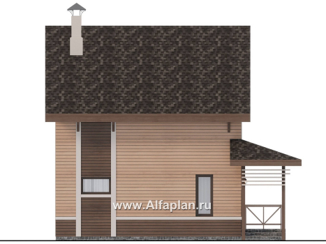 Проекты домов Альфаплан - "Джекпот" - проект каркасного дома, строить быстро, жить - комфортно - превью фасада №3