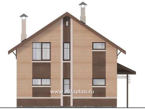 Проекты домов Альфаплан - "Джекпот" - проект каркасного дома, строить быстро, жить - комфортно - превью фасада №4