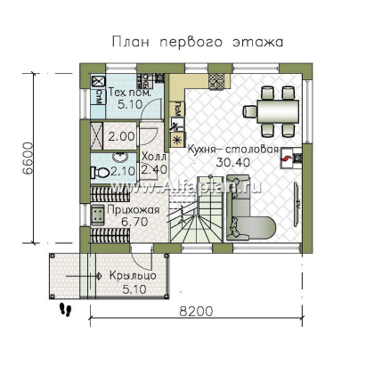 «Джекпот» - проект каркасного дома с мансардой, строить быстро, жить - комфортно - превью план дома