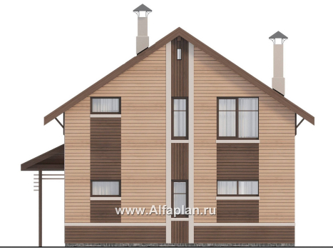 Проекты домов Альфаплан - "Джекпот" - проект каркасного дома, строить быстро, жить - комфортно - превью фасада №4