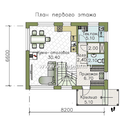 «Джекпот» - проект каркасного дома с мансардой, строить быстро, жить - комфортно - превью план дома