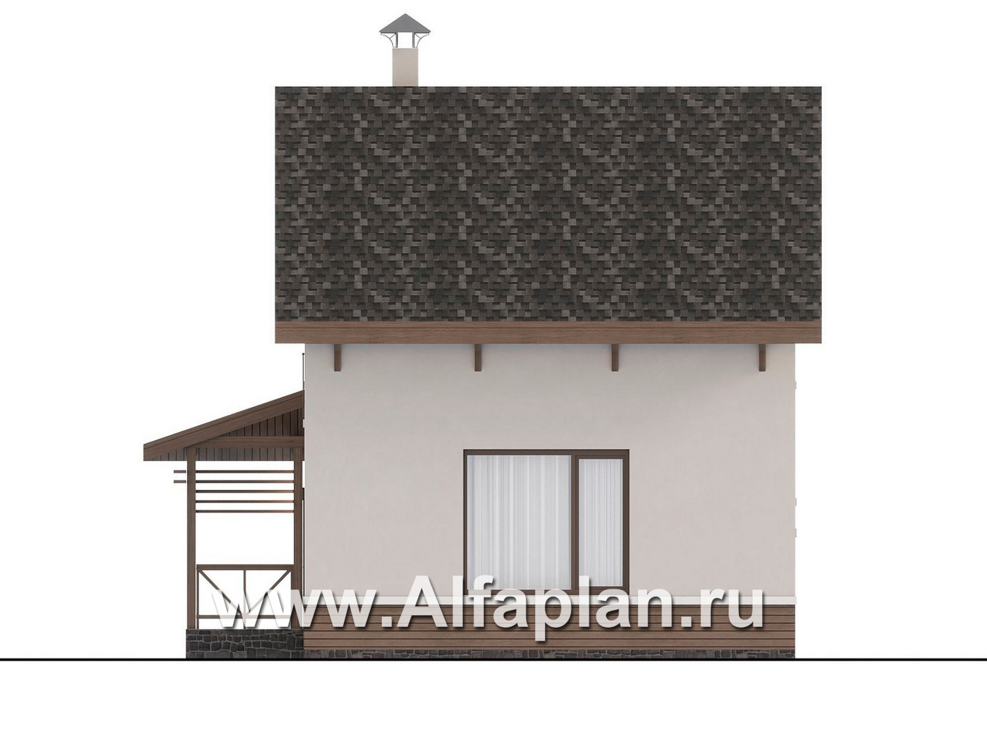 Проекты домов Альфаплан - "Бессер" - проект каркасного дома с мансардой, в скандинавском стиле - изображение фасада №2