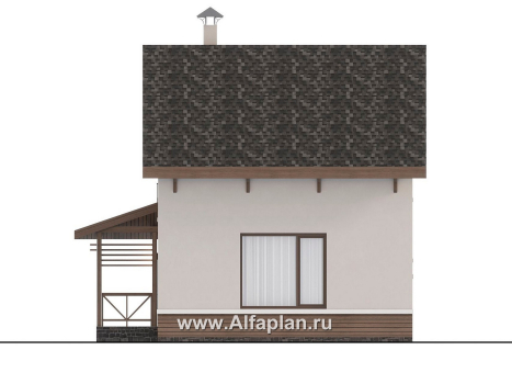Проекты домов Альфаплан - "Бессер" - проект каркасного дома с мансардой, в скандинавском стиле - превью фасада №2