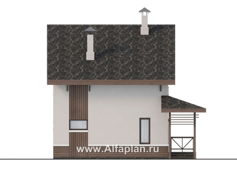 Проекты домов Альфаплан - "Бессер" - проект каркасного дома с мансардой, в скандинавском стиле - превью фасада №3