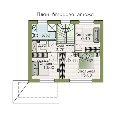 Проекты домов Альфаплан - "Бессер" - проект каркасного дома с мансардой, в скандинавском стиле - превью плана проекта №2
