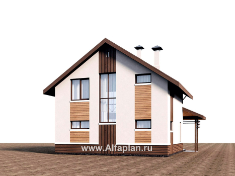 Проекты домов Альфаплан - "Бессер" - проект каркасного дома с мансардой, в скандинавском стиле - превью дополнительного изображения №2