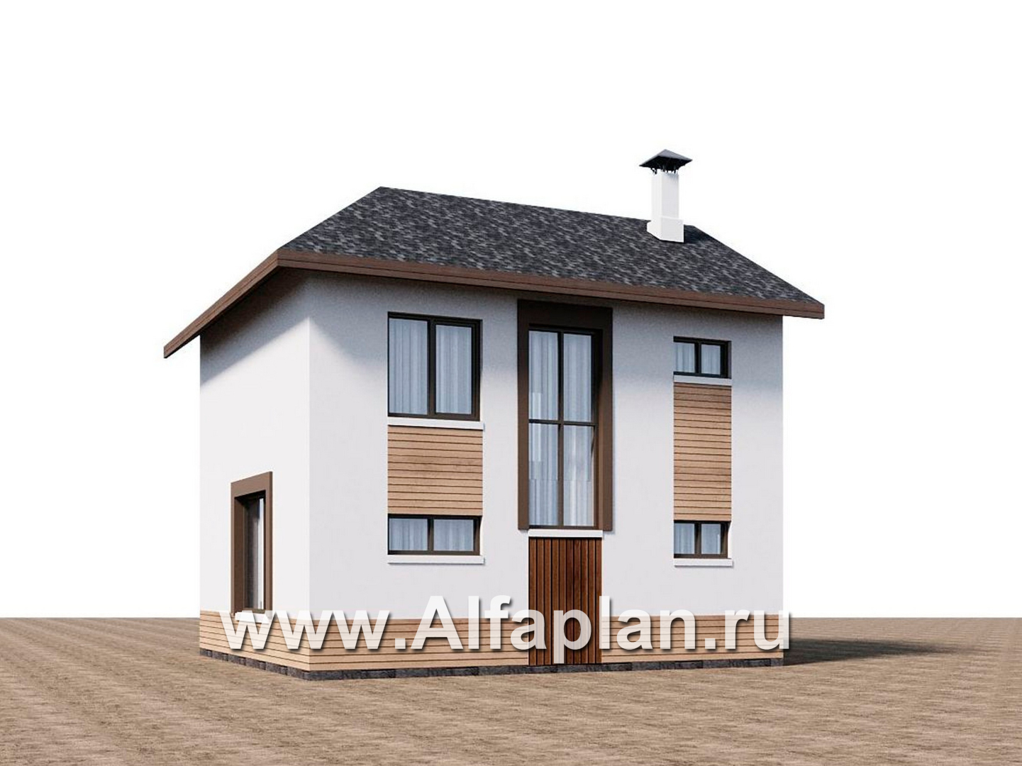 Проекты домов Альфаплан - "Бессер" - проект каркасного дома с мансардой, удобная планировка, лучшее использование пространства - дополнительное изображение №2