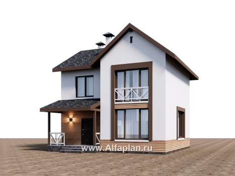 Проекты домов Альфаплан - "Бессер" - проект каркасного дома с мансардой, удобная планировка, лучшее использование пространства - превью дополнительного изображения №1