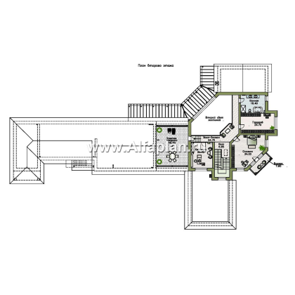 Проекты домов Альфаплан - "Шахерезада" - семейная вилла с бассейном и гаражом - превью плана проекта №3