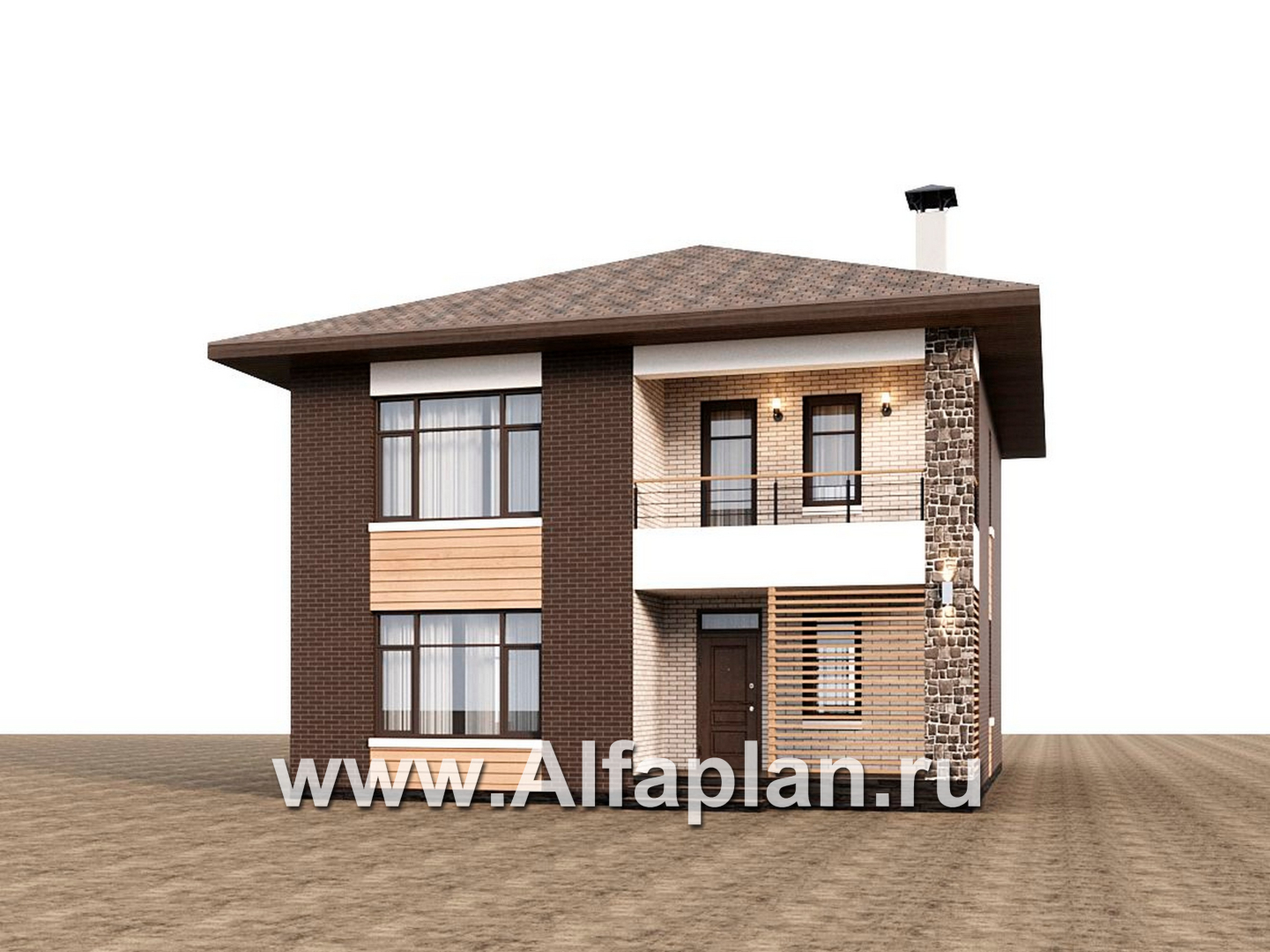 Проекты домов Альфаплан - "Селигер" - друхэтажный дом из газобетона, отличная планировка - дополнительное изображение №3