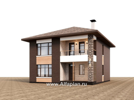 Проекты домов Альфаплан - "Селигер" - друхэтажный дом из газобетона, отличная планировка - превью дополнительного изображения №1