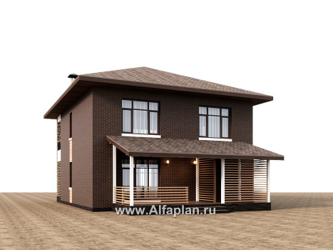 Проекты домов Альфаплан - "Селигер" - друхэтажный дом из газобетона, отличная планировка - превью дополнительного изображения №2