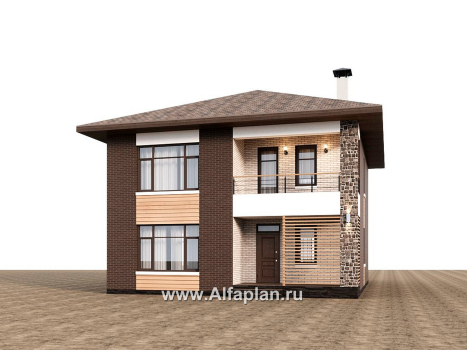 Проекты домов Альфаплан - "Селигер" - друхэтажный дом из газобетона, отличная планировка - превью дополнительного изображения №3