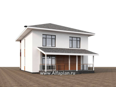 Проекты домов Альфаплан - "Селигер" - проект двухэтажного дома из газобетона, с террасой, отличная планировка - превью дополнительного изображения №2