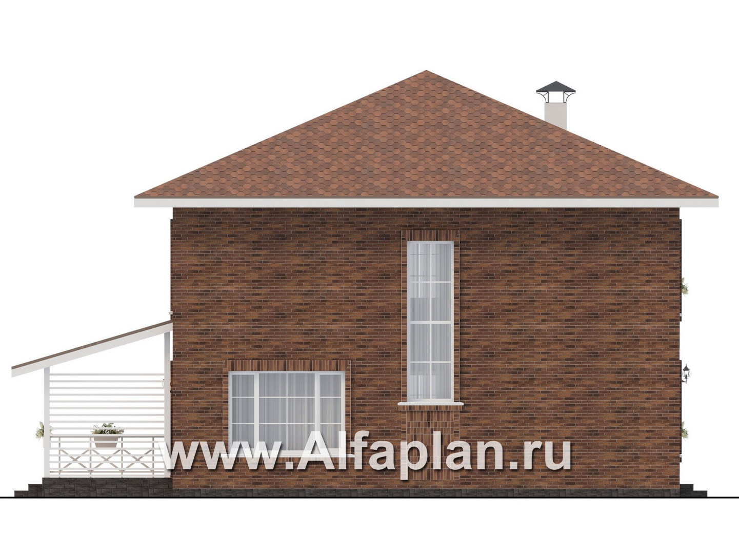 Проекты домов Альфаплан - "Сайма" - двухэтажный дом из кирпичей в баварском стиле - изображение фасада №3