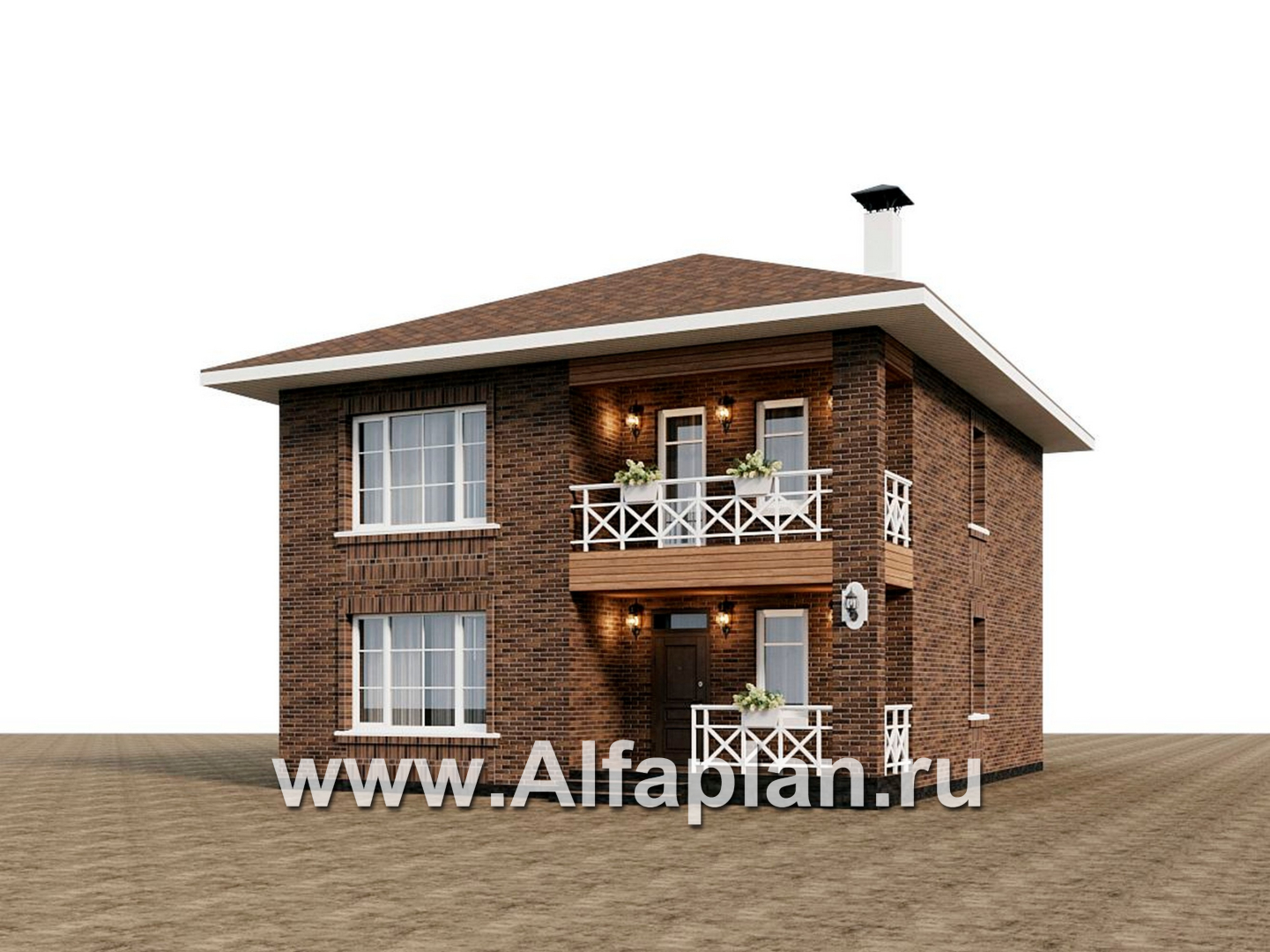 Проекты домов Альфаплан - "Сайма" - двухэтажный дом из кирпичей в баварском стиле - дополнительное изображение №1