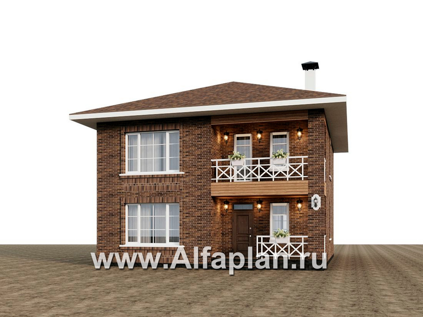 Проекты домов Альфаплан - "Сайма" - двухэтажный дом из кирпичей в баварском стиле - дополнительное изображение №3