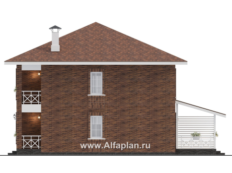 Проекты домов Альфаплан - "Сайма" - двухэтажный дом из кирпичей в баварском стиле - превью фасада №2