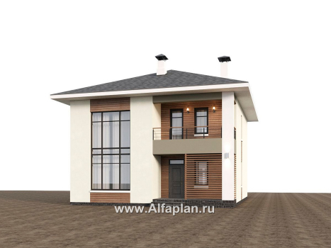 Проекты домов Альфаплан - "Отрадное" - проект двухэтажного дома из газобетона, с террасой на главном фасаде - превью дополнительного изображения №4