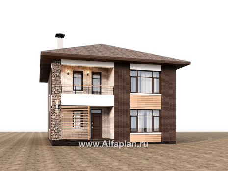 Проекты домов Альфаплан - "Селигер" - проект двухэтажного дома из газобетона, с террасой, отличная планировка - превью дополнительного изображения №3