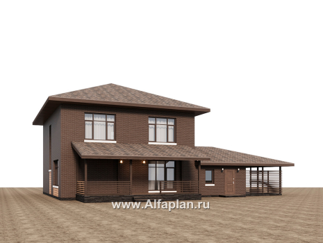 Проекты домов Альфаплан - "Селигер" - проект двухэтажного дома из газобетона, с гаражом на 2 авто - превью дополнительного изображения №3