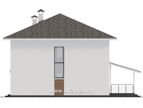 Проекты домов Альфаплан - "Ладога" - современный двухэтажный коттедж - превью фасада №2