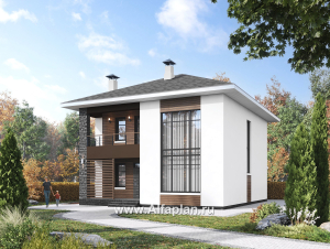 Превью проекта «"Ладога" - проект двухэтажного дома из газобетона, в современном стиле, со вторым светом и с террасой»