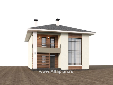 Проекты домов Альфаплан - "Отрадное" - проект двухэтажного дома из газобетона, с террасой на главном фасаде - превью дополнительного изображения №4