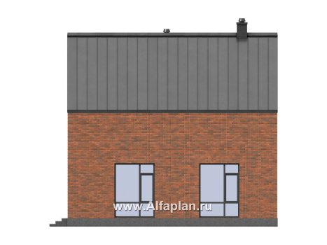 Проект дома с мансардой, из газобетона, в стиле барнхаус - превью фасада дома