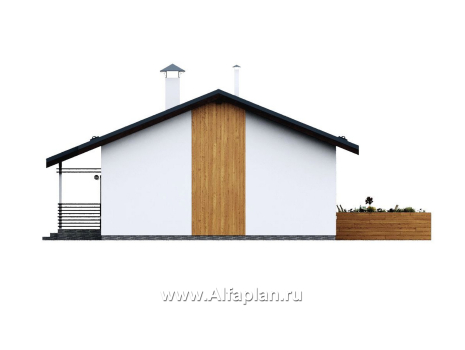 Проекты домов Альфаплан - "Литен" - проект простого одноэтажного дома с комфортной планировкой - превью фасада №2