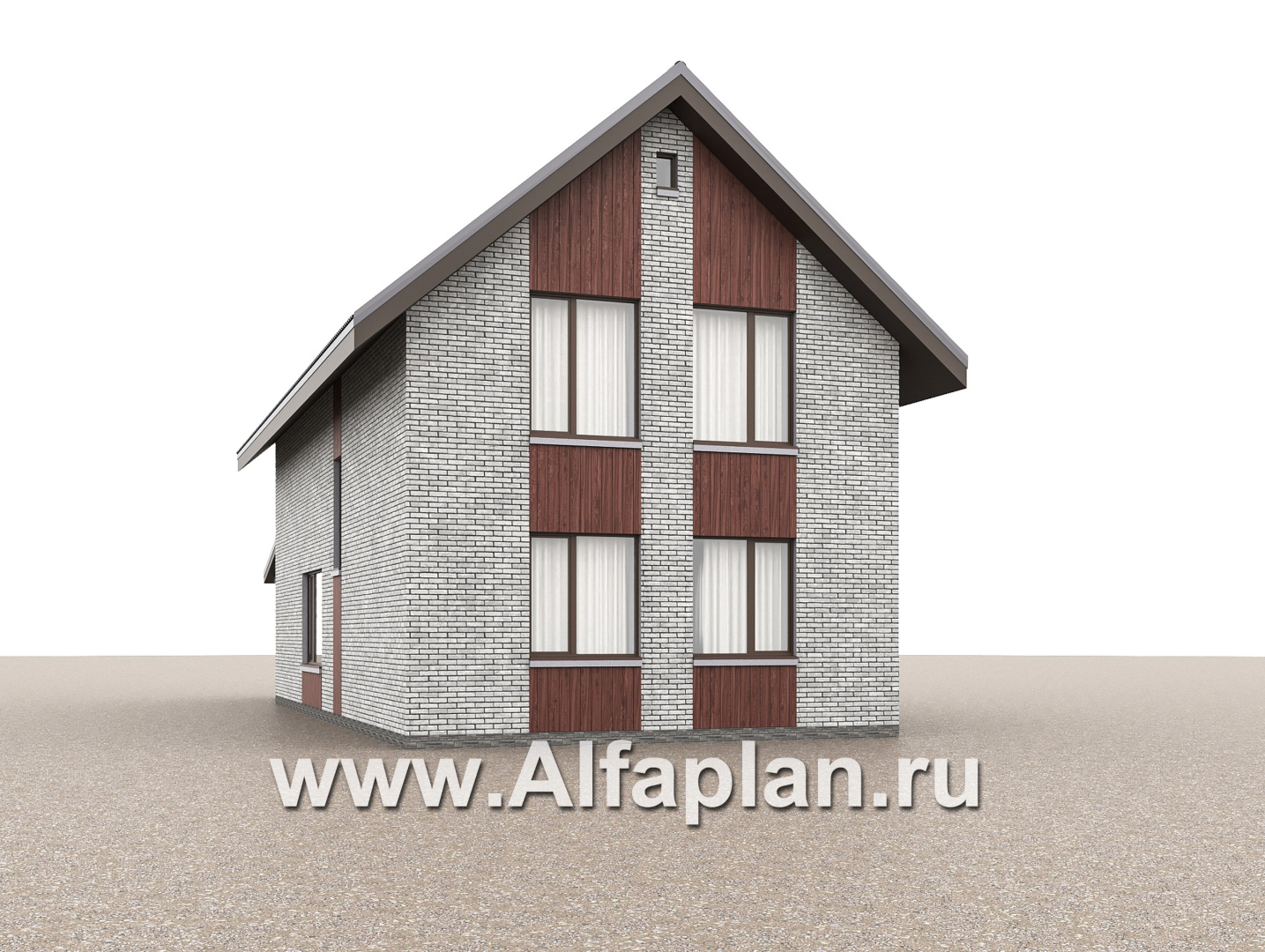 Проекты домов Альфаплан - "Мой путь" - проект дома из кирпича, 2 этажа, с террасой и с 5-ю спальнями - дополнительное изображение №1
