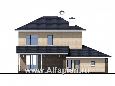 Проекты домов Альфаплан - «Рефлекс» - современный комфортабельный дом с гаражом и террасой - превью фасада №3