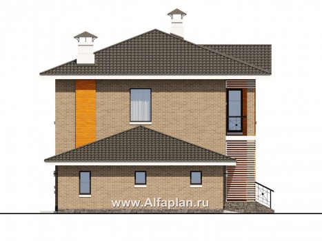 Проекты домов Альфаплан - «Серебро» - современный экономичный дом - - превью фасада №3