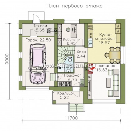 Проекты домов Альфаплан - «Серебро» - современный экономичный дом - - превью плана проекта №1
