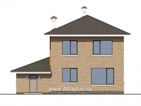 Проекты домов Альфаплан - «Серебро» - современный экономичный дом с гаражом - превью фасада №4