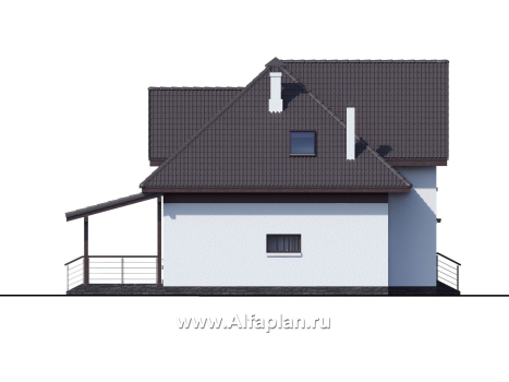 Проекты домов Альфаплан - «Кассиопея» - комфортабельный мансардный дом с рациональной планировкой - превью фасада №3