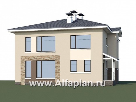 Проекты домов Альфаплан - «Опал» - современный двухэтажный комфортабельный дом - превью дополнительного изображения №1