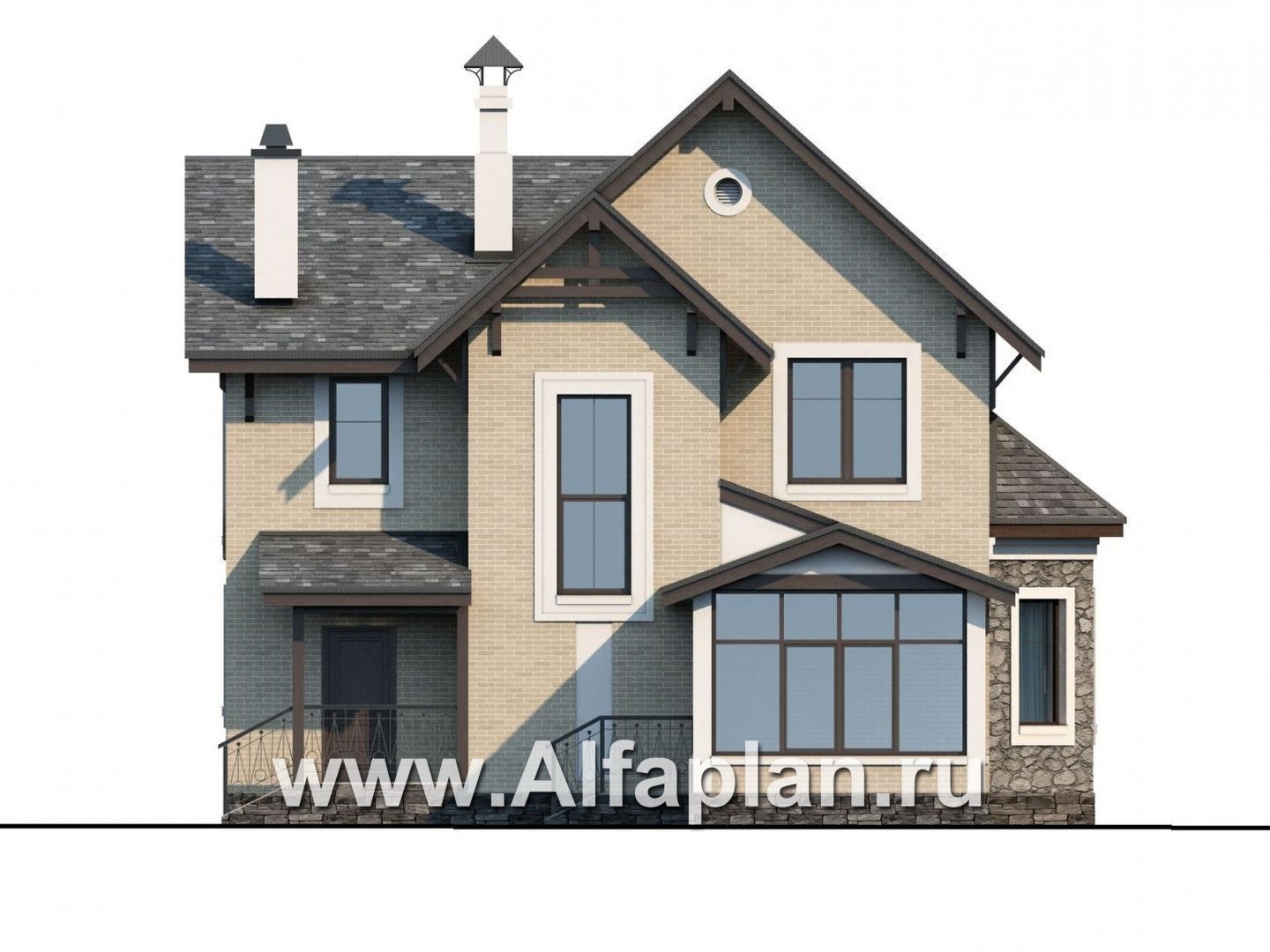 Проекты домов Альфаплан - «Бригантина» - коттедж с компактным планом - изображение фасада №4