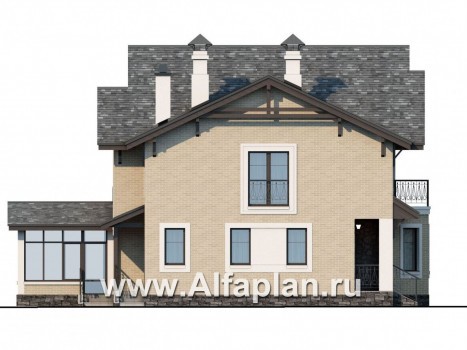 Проекты домов Альфаплан - «Бригантина» - коттедж с компактным планом - превью фасада №3