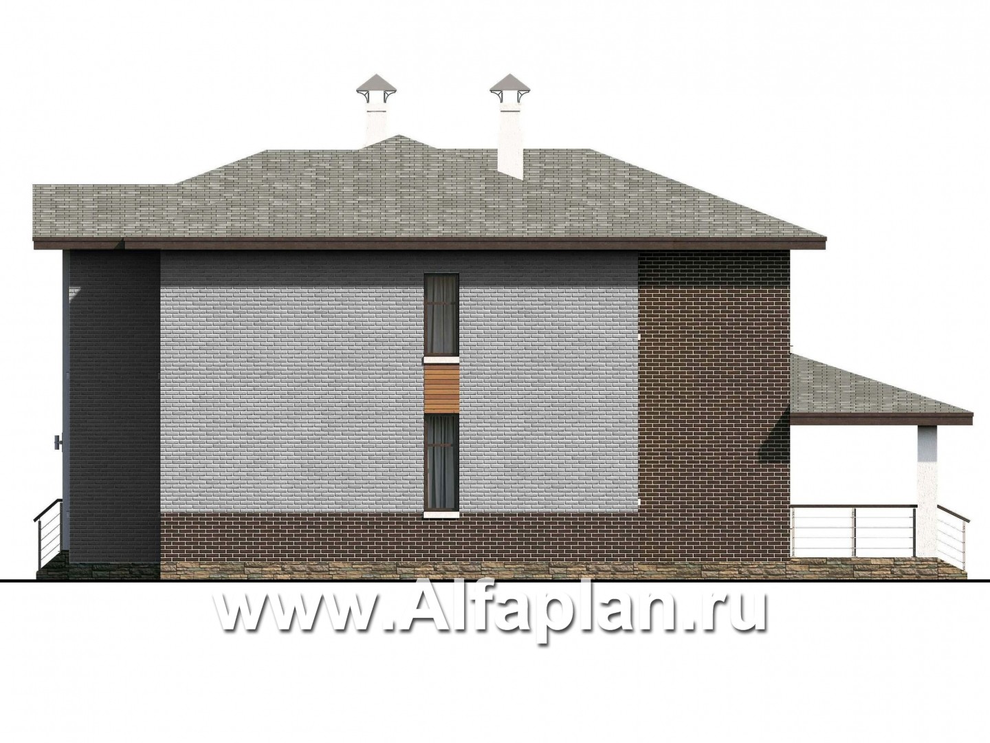 «Высшая лига» - проект двухэтажного дома, планировка с 2-я спальнями на 1эт, с игровой - фасад дома
